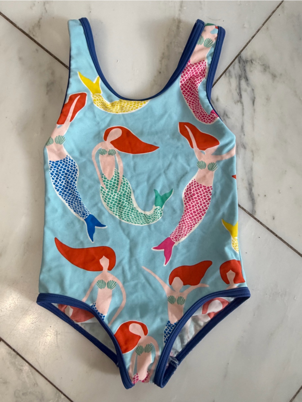 Mini Boden little girl toddler size 2-3 years old mermaid one piece swimsuit